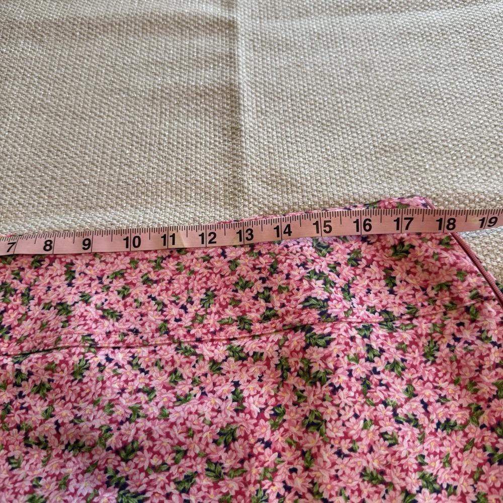 VTG Chaus Skirt Women 14 Mini Pink Floral Stretch Zip Classic Boho Y2K Clueless - Picture 6 of 7